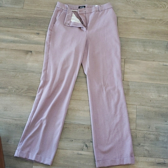 Express Pants - 12L Express Dress Pants Lavender Houndstooth Tall